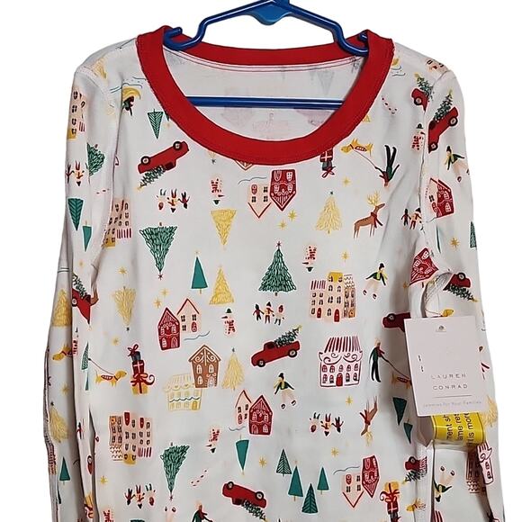 LC Lauren Conrad Christmas Holiday Pajama Top, Girls 8 - Picture 2 of 5